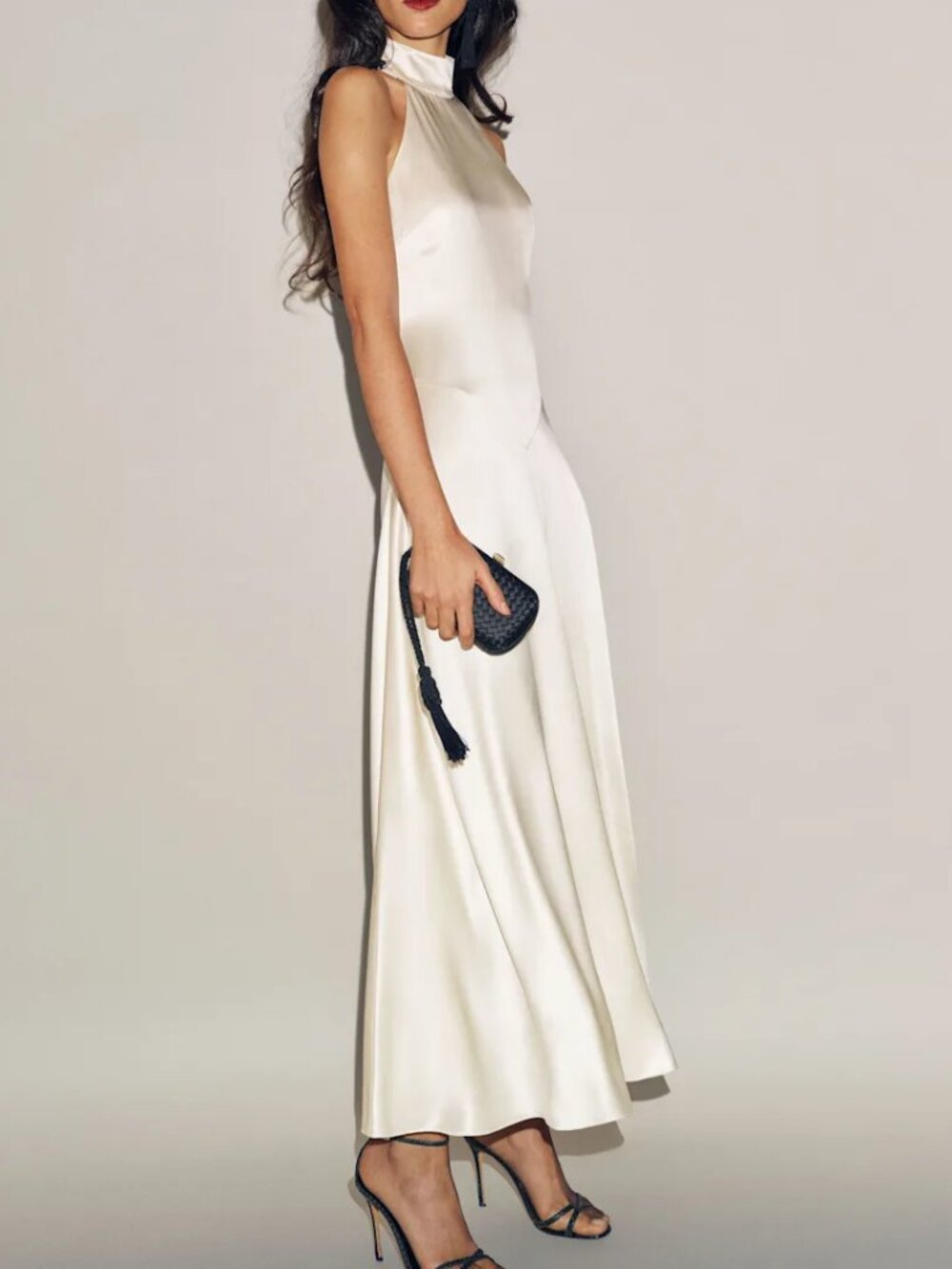 Reformation Katelyn Silk Dress in Fior Di Latte